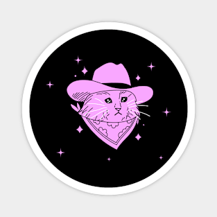 Crying cowboy cowgirl cat Magnet